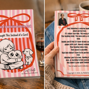 Auntie Carol’s Valentine Coloring Book (I bought this instead of a card.)